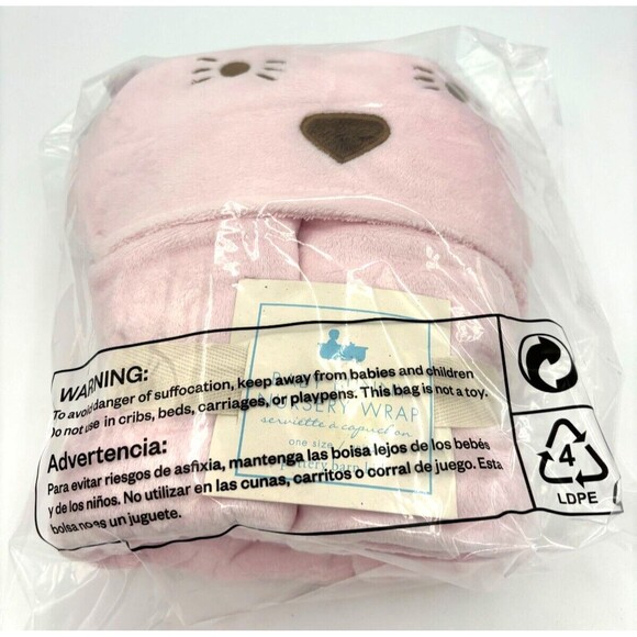 Pottery Barn Kids Baby Bunny‎ Nursery Wrap Hooded Towel Pink Cotton Velour Soft! - Picture 15 of 15